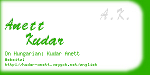 anett kudar business card